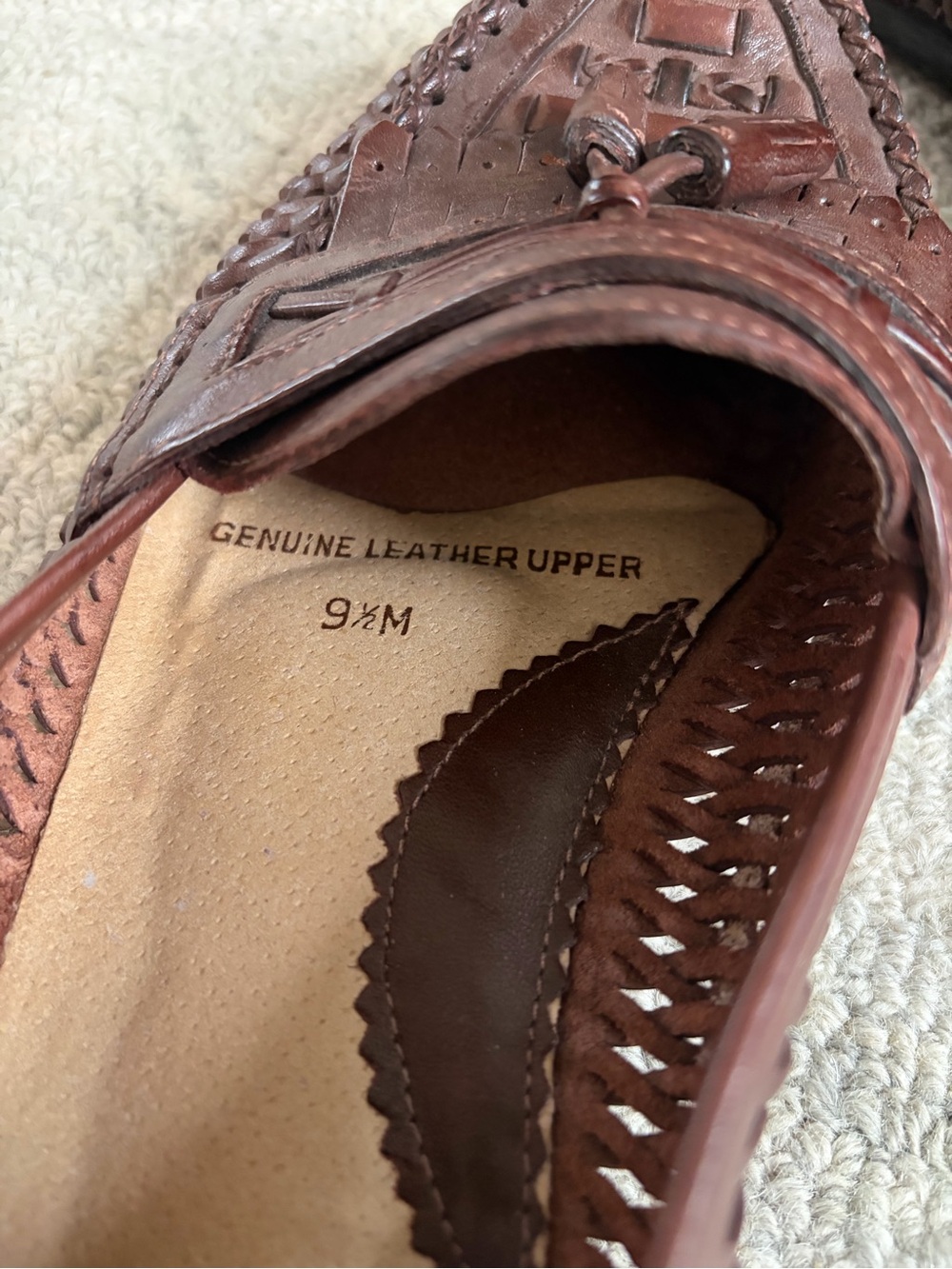 Nunn Bush Brown Woven Leather Tassel Loafers Mens 9.5M Made in Brazil - Picture 6 of 8